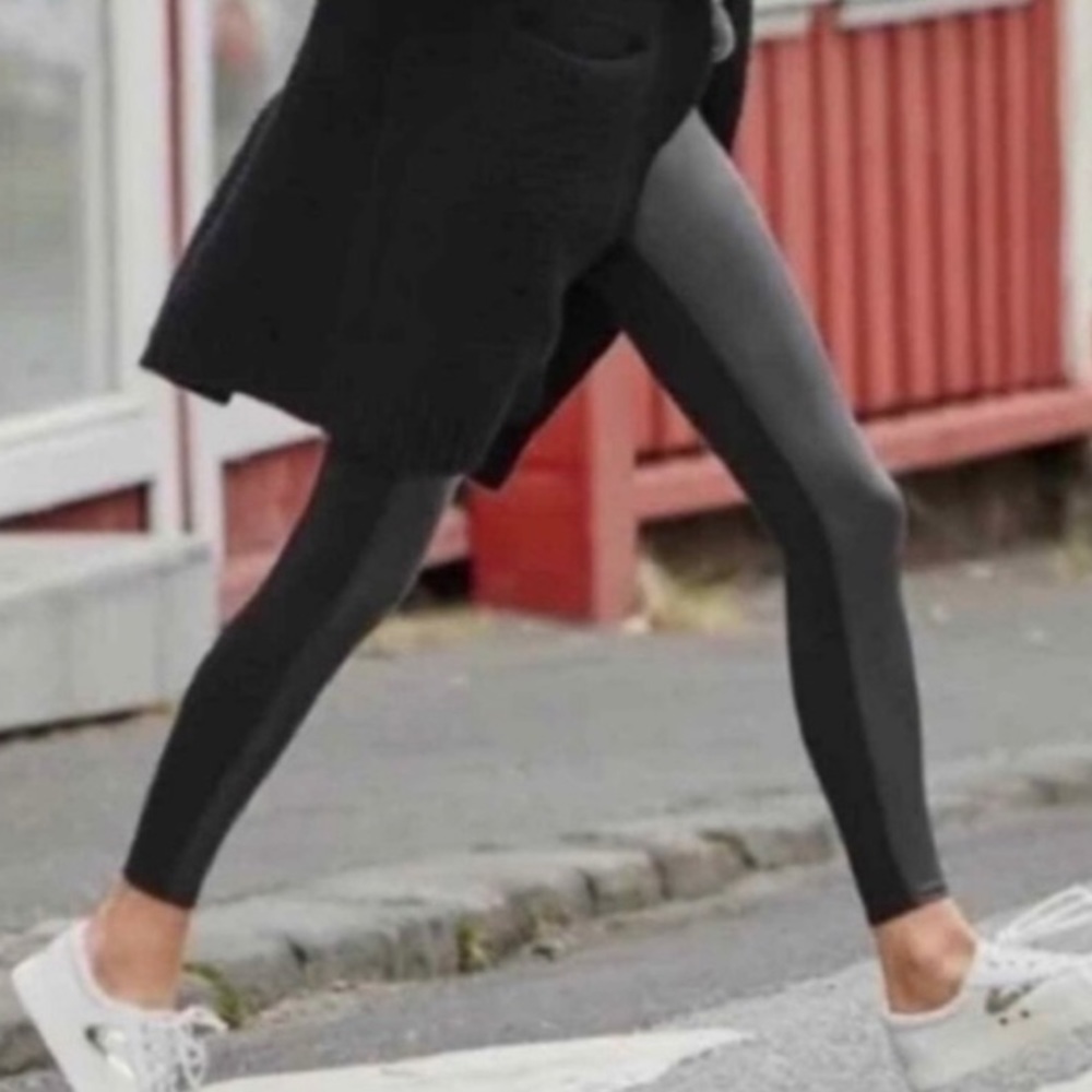 Athleta Black Faux Leather Gleam Leggings